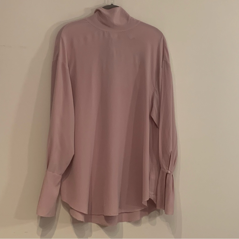 Aritzia Wilfred Le Fou 100% Real Silk Top Marinet Blouse